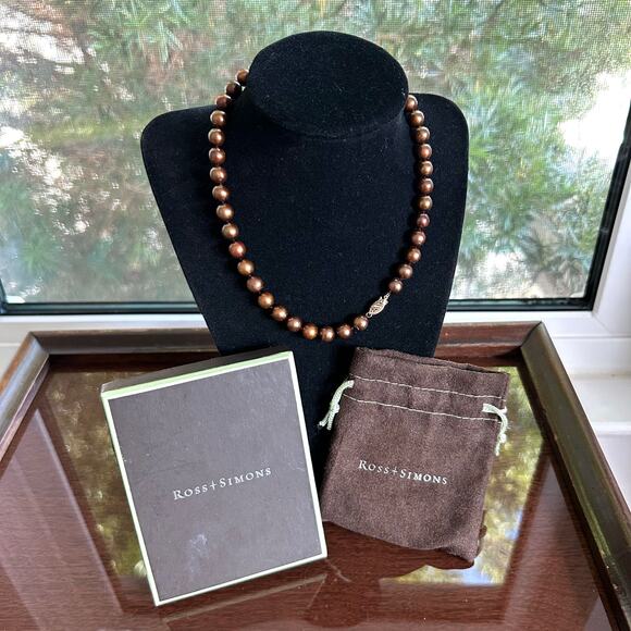 14K Brown Cultured Freshwater Pearl Necklace w/ Box & Pouch Ross-Simons - Picture 1 of 13